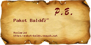 Pakot Baldó névjegykártya
